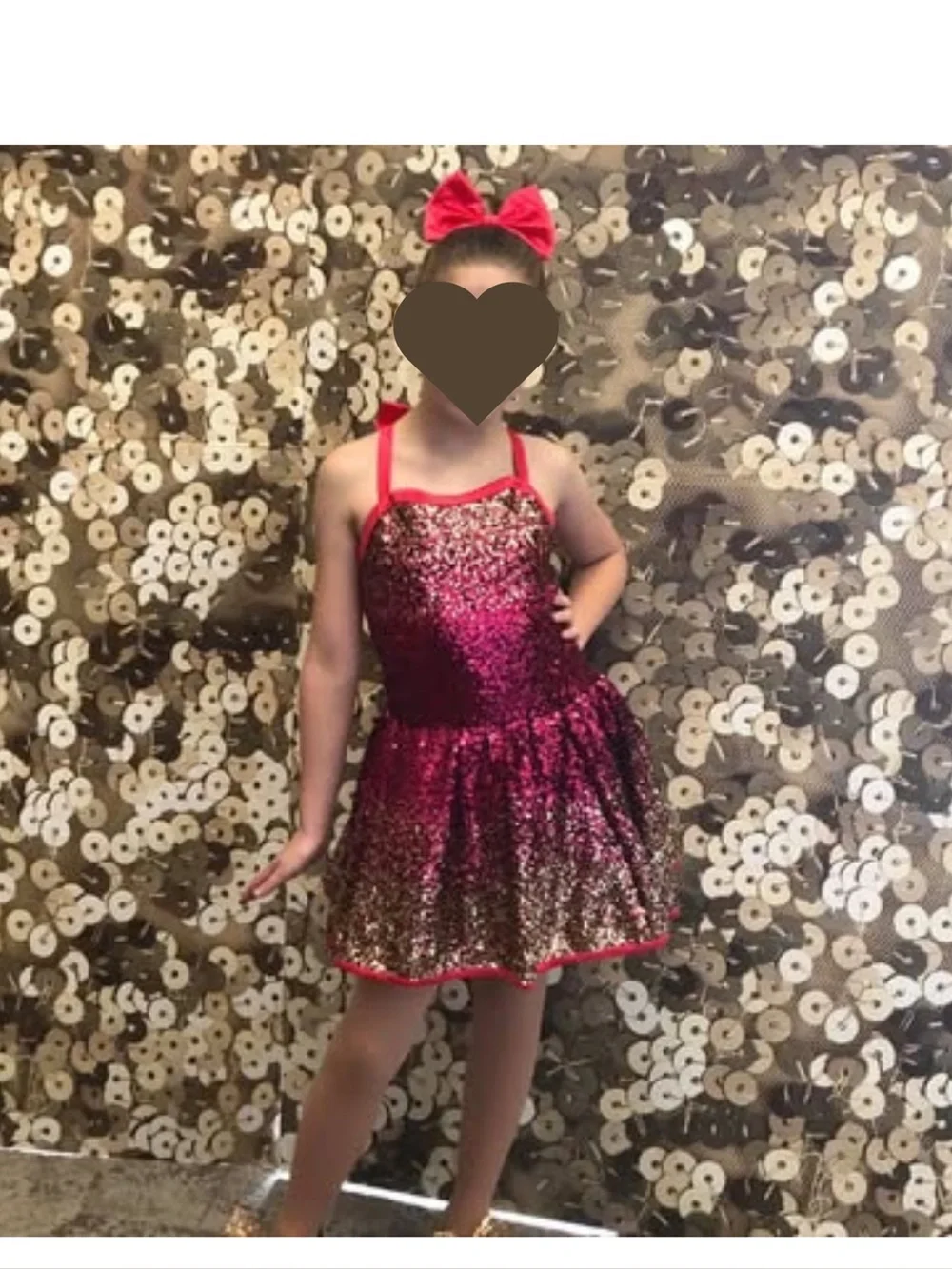 Girls Pink Sequin Dance Costume Dress
